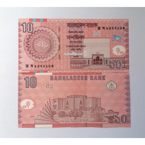 Бангладеш 10 така 2010г. UNC. 