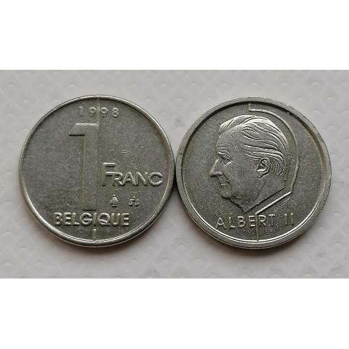 Бельгия 1 франк 1998г. BELGIQUE. 