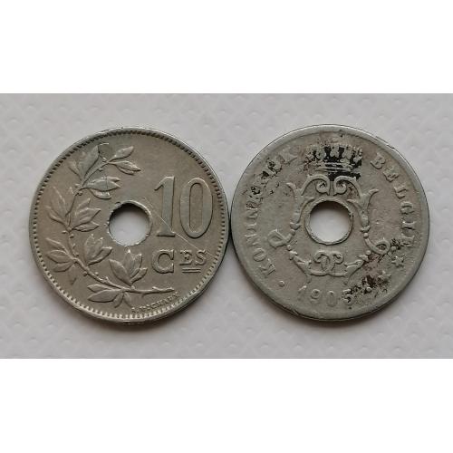 Бельгия 10 сентимов 1905г. BELGIË. 