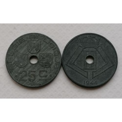 Бельгия 25 сантимов 1944г. BELGIE - BELGIQUE. 