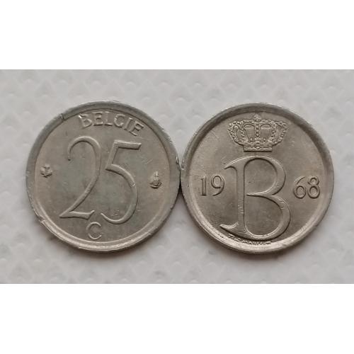 Бельгия 25 сантимов 1968г. BELGIE. 