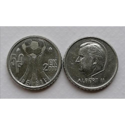 Бельгия 50 франков 2000г. Чемпионат Европы по футболу. BELGIE. 