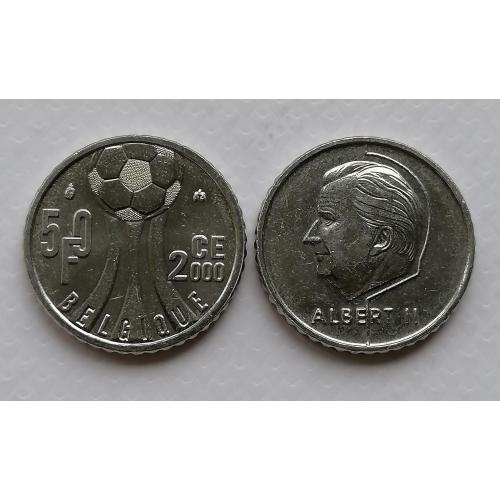 Бельгия 50 франков 2000г. Чемпионат Европы по футболу.BELGIQUE. 