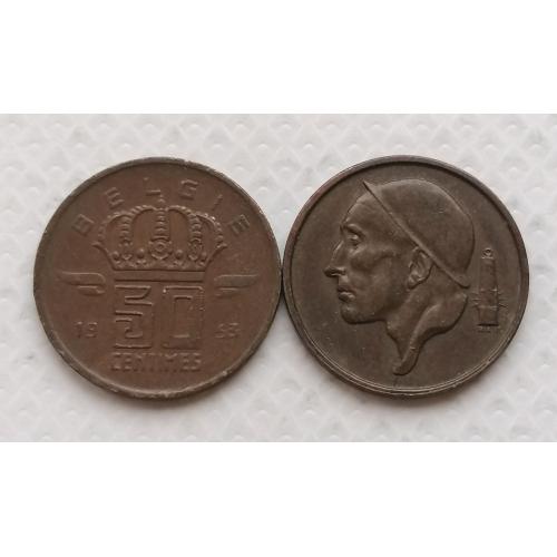 Бельгия 50 сантимов 1953г. BELGIE. 