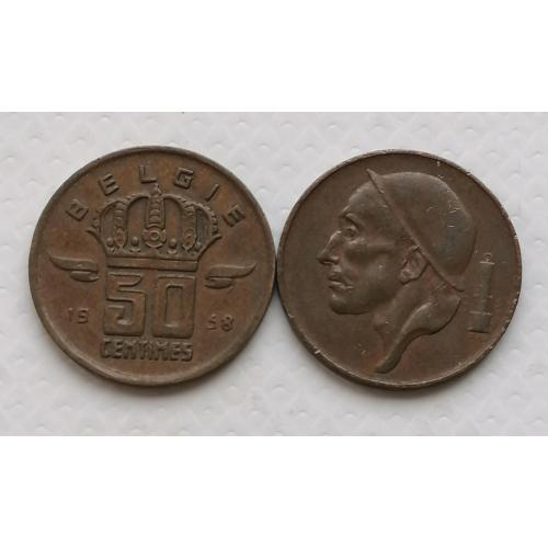 Бельгия 50 сантимов 1958г. BELGIE. 