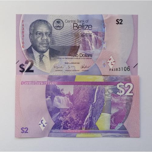 Белиз 2 доллара 2025г. UNC. 