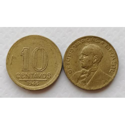 Бразилия 10 сентаво 1946г. Жетулиу Варгас. 