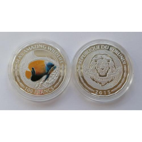 Бурунди 100 франков 2015г. Ангел аннулярис. 