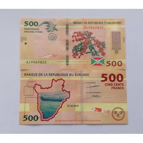 Бурунди 500 франков 2023г. UNC. 