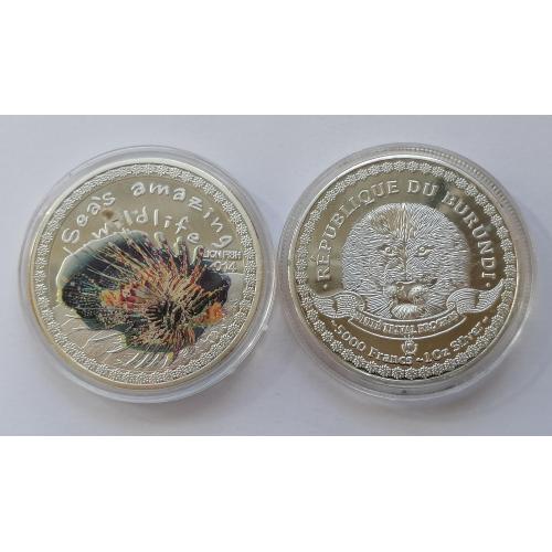 Бурунди 5000 франков 2014г. Крылатка. Состояние на фото. 