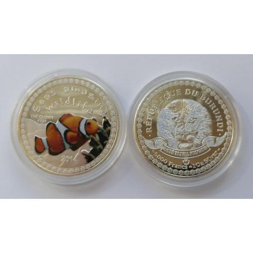 Бурунди 5000 франков 2014г. Рыба клоун. 