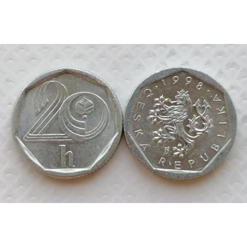 Чехия 20 геллеров 1998г. Знак b '. 