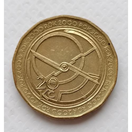 Чехия 20 крон 2000г. Миллениум. 