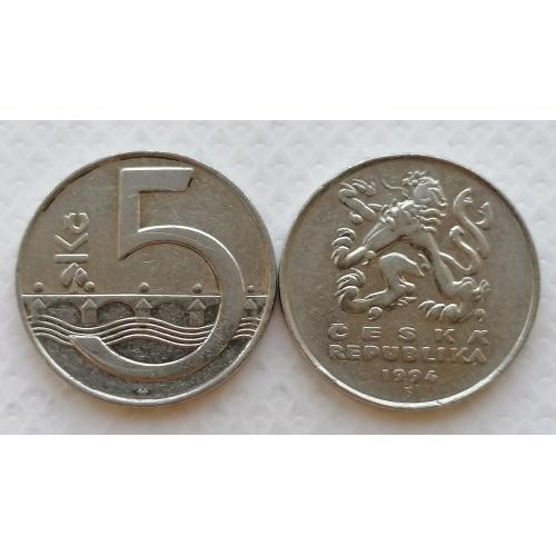 Чехия 5 крон 1994г. Знак b '. 