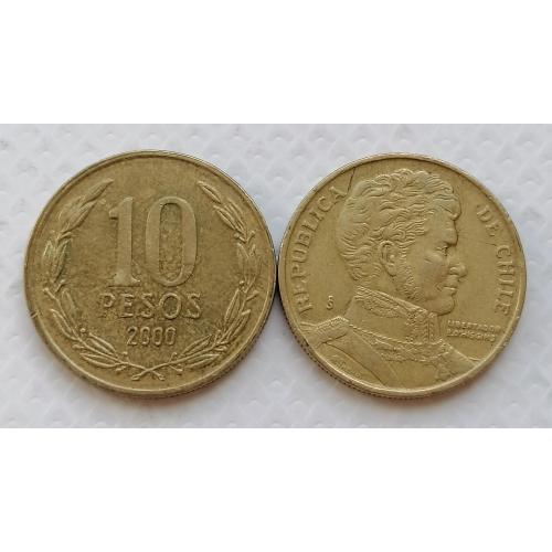 Чили 10 песо 2000г.