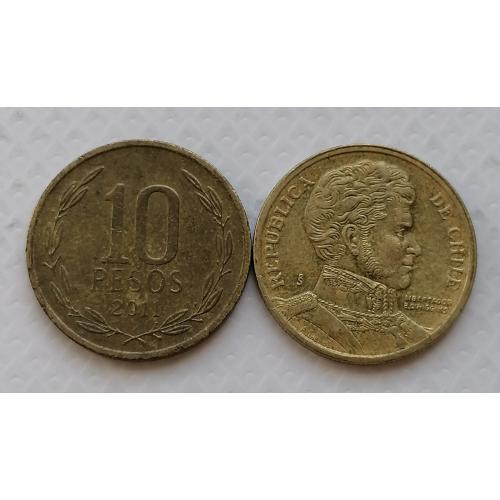 Чили 10 песо 2011г.