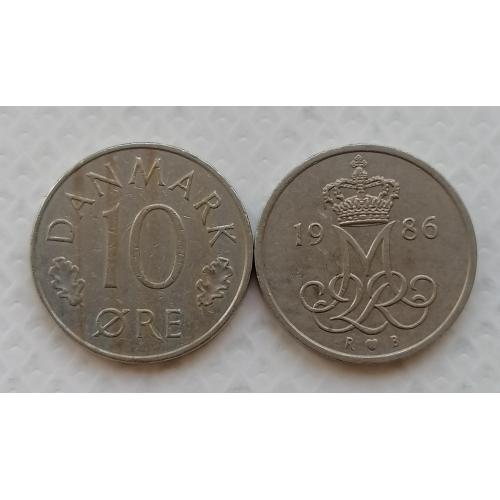 Дания 10 эре 1986г.