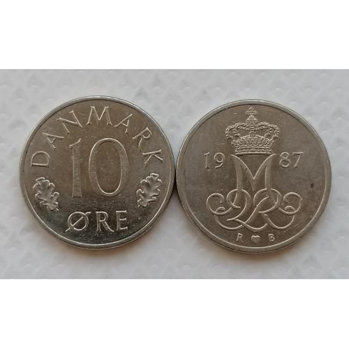Дания 10 эре 1987г.