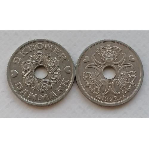 Дания 2 кроны 1992г.