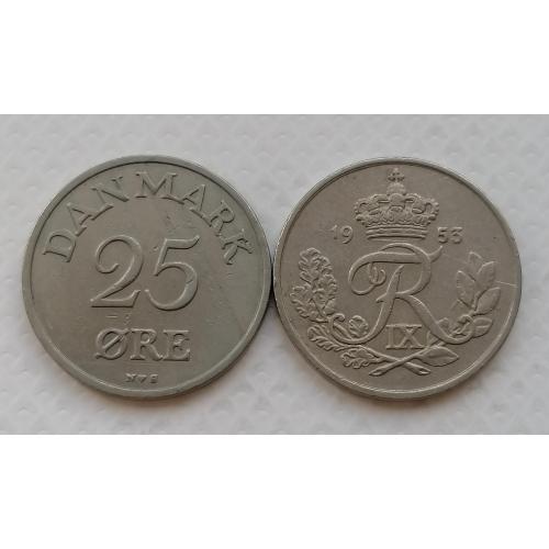 Дания 25 эре 1953г.