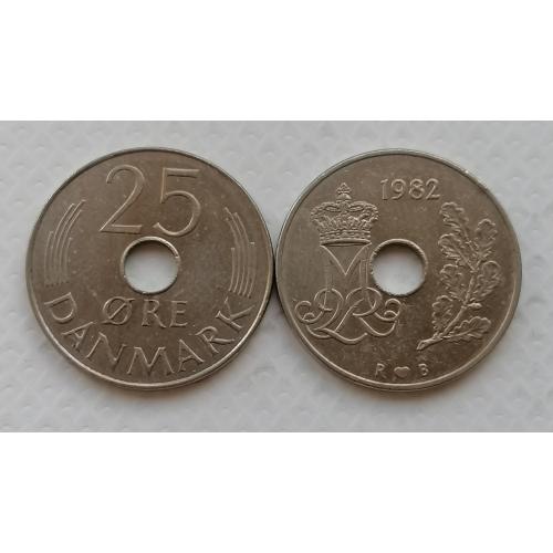 Дания 25 эре 1982г.