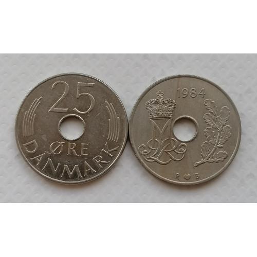 Дания 25 эре 1984г.