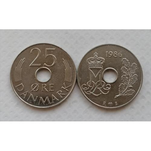 Дания 25 эре 1986г.