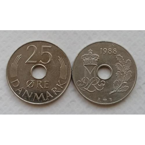 Дания 25 эре 1988г.