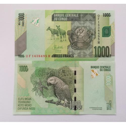 ДР Конго 1000 франков 2022г. UNC. 