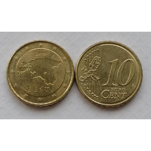 Эстония 10 евроцентов 2011г.