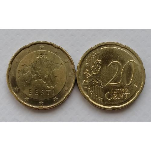 Эстония 20 евроцентов 2011г.