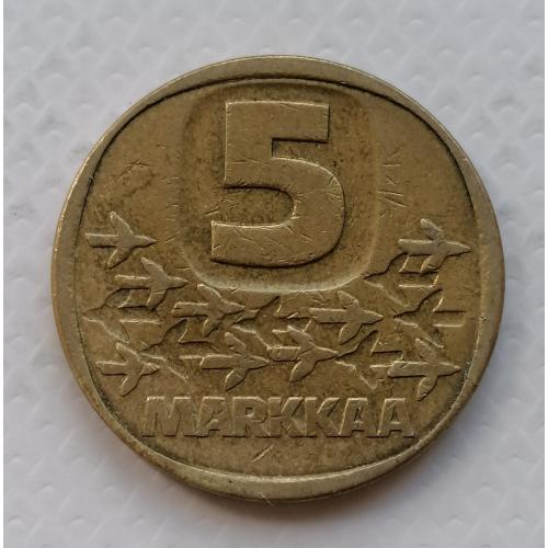 Финляндия 5 марок 1983г. Метка N. 