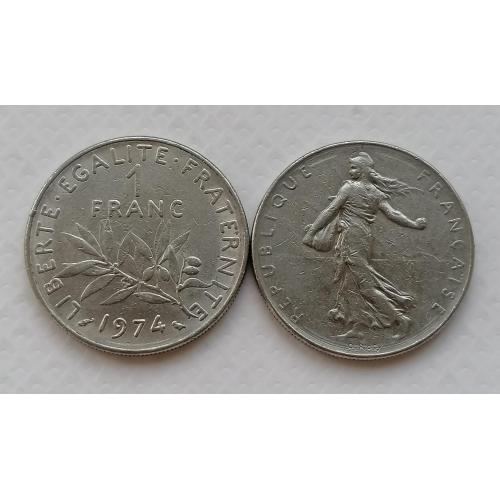 Франция 1 франк 1974г.