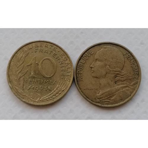 Франция 10 франков 1963г.