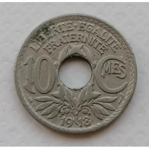Франция 10 сантимов 1918г.