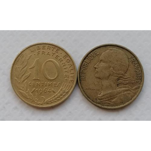 Франция 10 сантимов 1964г.