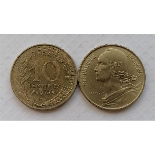 Франция 10 сантимов 1973г.