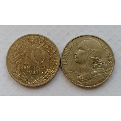Франция 10 сантимов 1981г.