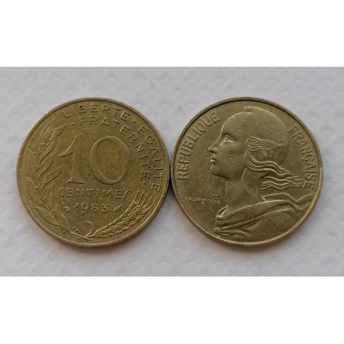 Франция 10 сантимов 1983г.
