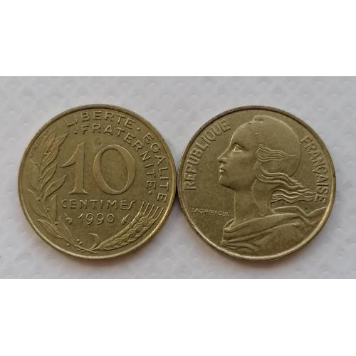 Франция 10 сантимов 1990г.