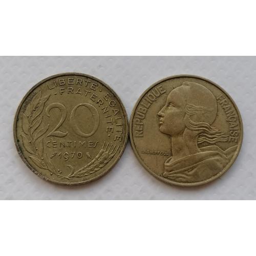 Франция 20 сантимов 1970г.