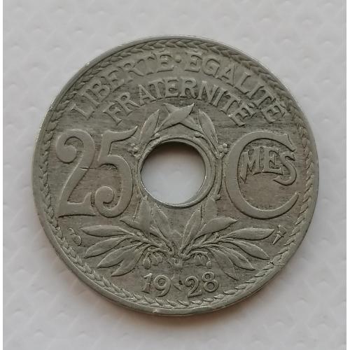 Франция 25 сантимов 1928г.