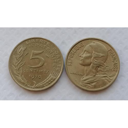 Франция 5 сантимов 1970г.