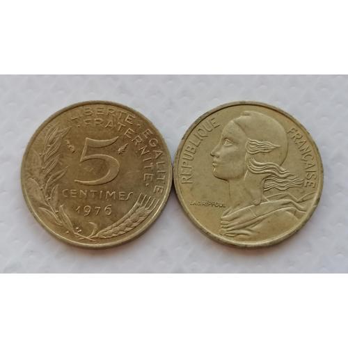 Франция 5 сантимов 1976г. 