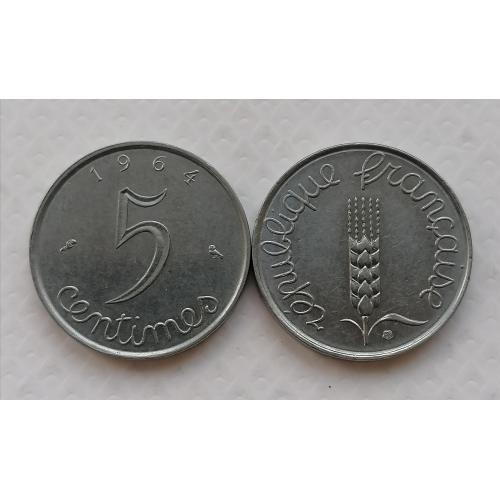 Франция 5 сентимов 1964г.