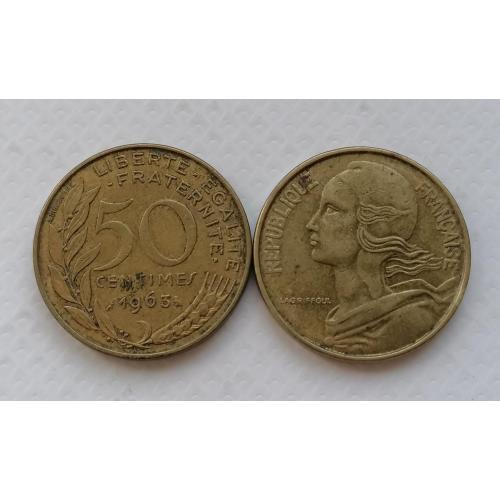 Франция 50 сантимов 1963г.