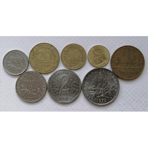 Франция 8 монет 1973-83г.
