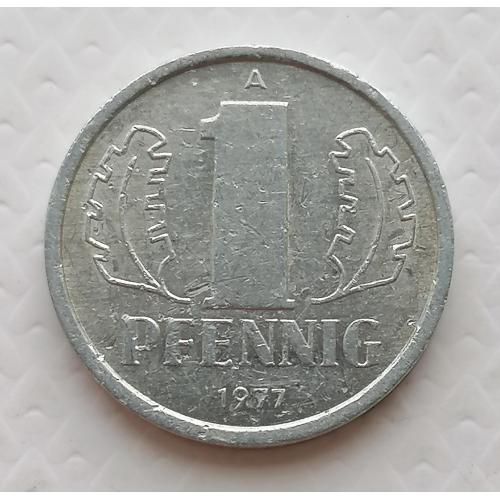 Германия 1 пфенниг 1977г. Метка А. 