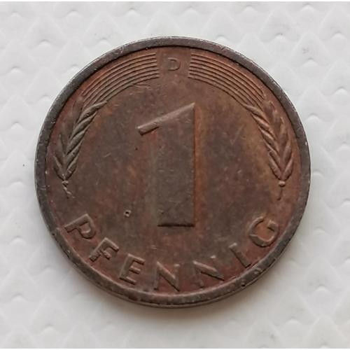 Германия 1 пфенниг 1981г. Метка D. 
