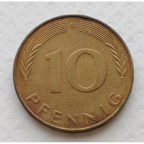 Германия 10 пфеннигов 1972г. Метка G. 